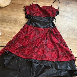 Gothic red and black formal dress
